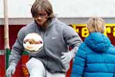 Cristiano Ronaldo Surprises A Kid On A Plaza In Madrid