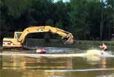 Excavator Water Skiing