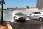 Free Car Wash On The Street In Israel