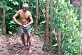 Old Man Shows Off Trick For Climbing Trees