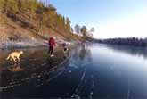 Skating On Crystal Clear Ice In Sweden