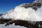 Two Tourists Filming An Avalanche That Stops Right In Front Of Them